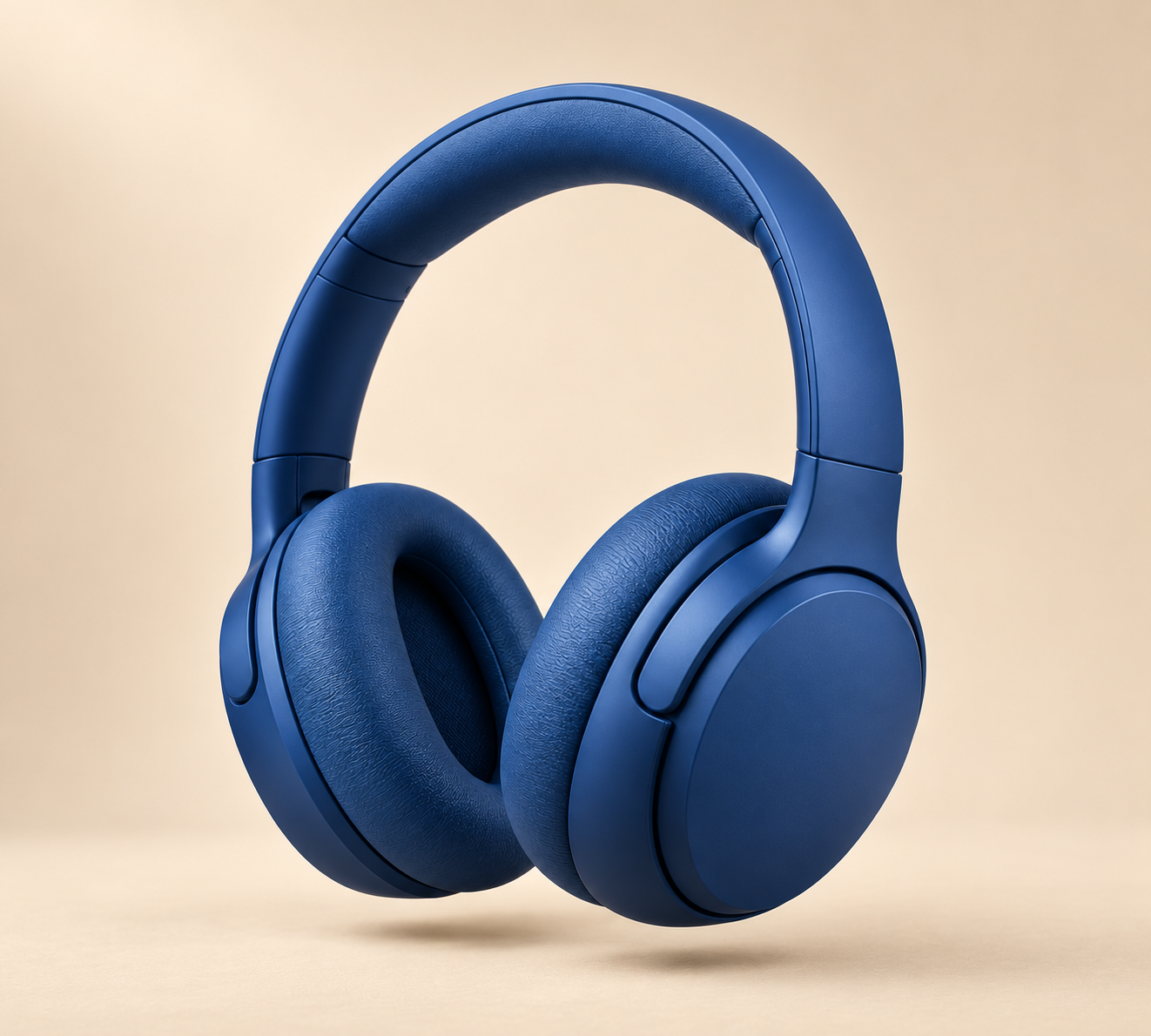 Blue wireless over-ear headphone campaign creative